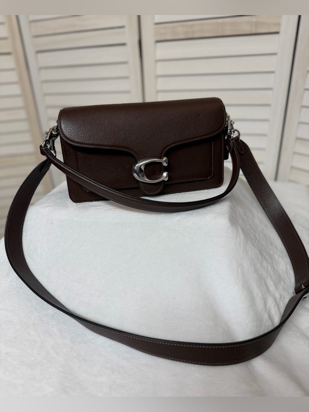 COACH TABBY Small Polished Pebble Leather Shoulder Bag 20 SILVER MAPLE NWOT